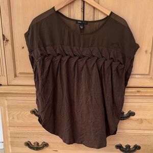 MNG Casual Chocolate Brown Women's Blouse